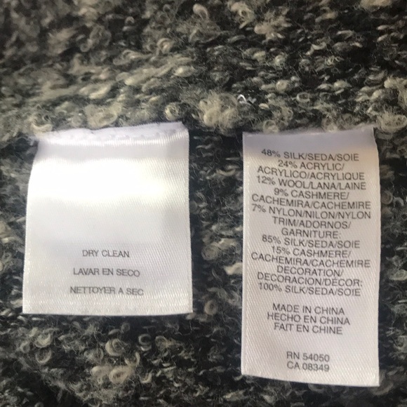 ANNE KLEIN SILK BLACK & GREY SWEATER - Picture 5 of 10